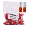 Fidioto AWG14 Wire Ferrules Terminals, 250pcs AWG14 Terminal Connector Wire Insulated Cord Pin Ends Terminals for Electric, Industrial, Chemical Industry, Power Control System, etc.