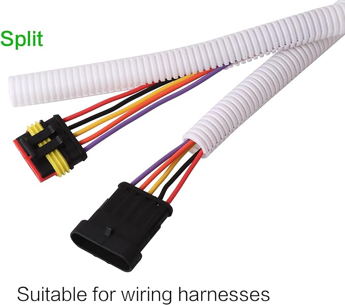 Alex Tech 10ft - 1/2 inch Split Wire Loom Tubing - White - Image 3
