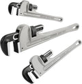 MAXPOWER Pipe Wrench Set 10" 14" 18", Aluminum Plumber Wrenches, Straight Plumbing Wrench