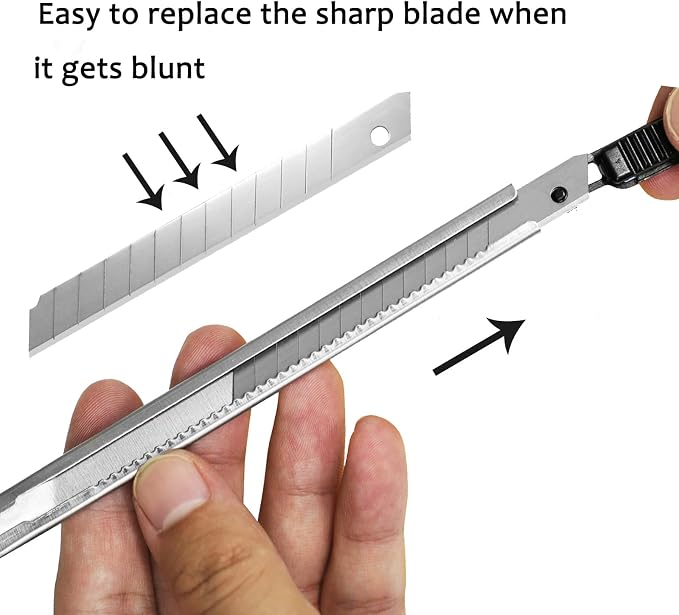 30 Snap Off Utility Knife Blades 9mm Auto Lock Retractable Craft Cutters - Image 3
