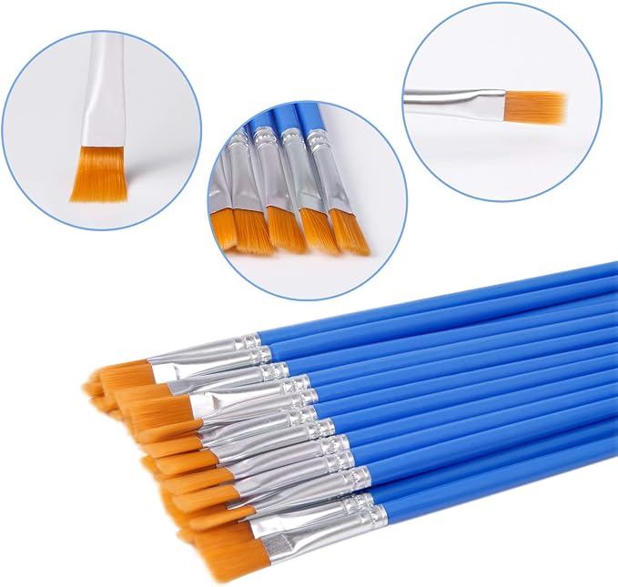 UPINS 30 Pcs Flat Paint Brushes, Small Brush Bulk - Image 3