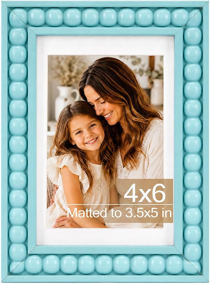 Solid Wood 4x6 Picture Frame Beaded Frame by QOTIB