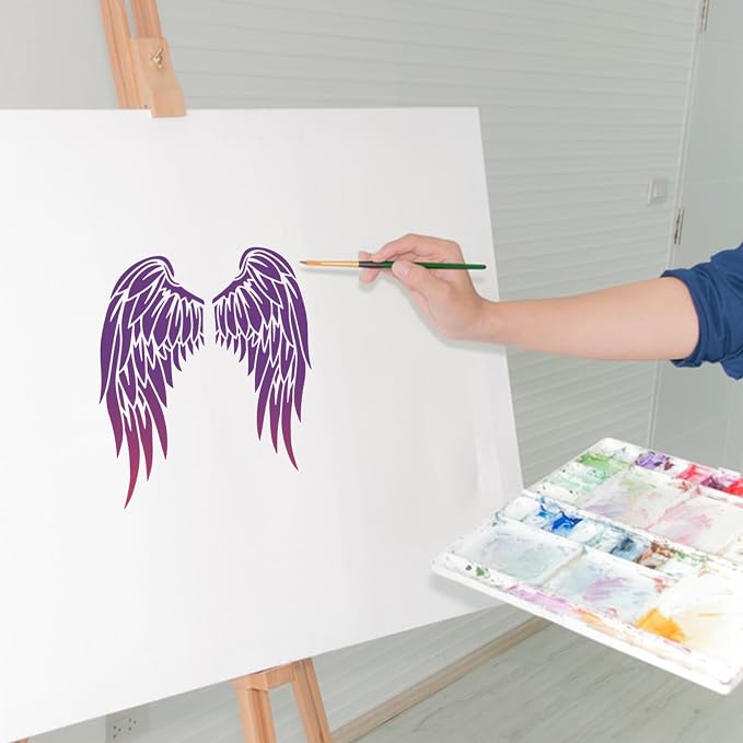 ORIGACH 4PCS Large Angel Wings Stencils 11.8x11.8 inch, Durable Flexible DIY - Image 5