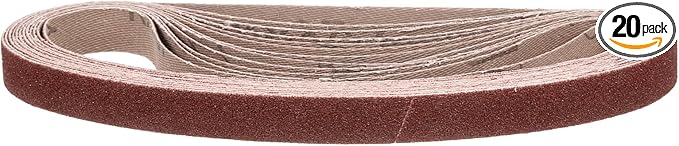 1/2 x 24 Inch Sanding Belt, 20 Pcs 120 Grit Aluminum Oxide Knife Sharpener Belts Work Sharpening for Belt Sander Knife Carving Tool Metal Working