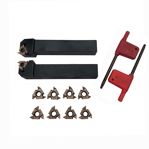 Lather Threading Tool Bit Set External Internal Threading Boring Bars Turning Tool Holders with 11IR AG60 16ER 16IR AG60 Carbide Threading Inserts (2pcs 5/8 Holders + 16ER IR AG55)