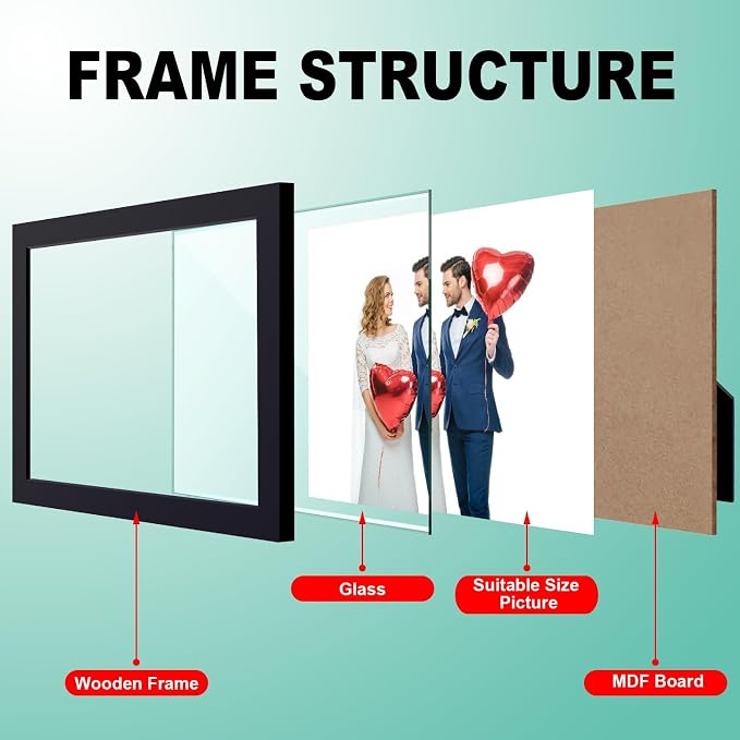 RPJC 11x14 inch Picture Frame Made of Solid Wood and High Definition Glass - Image 6