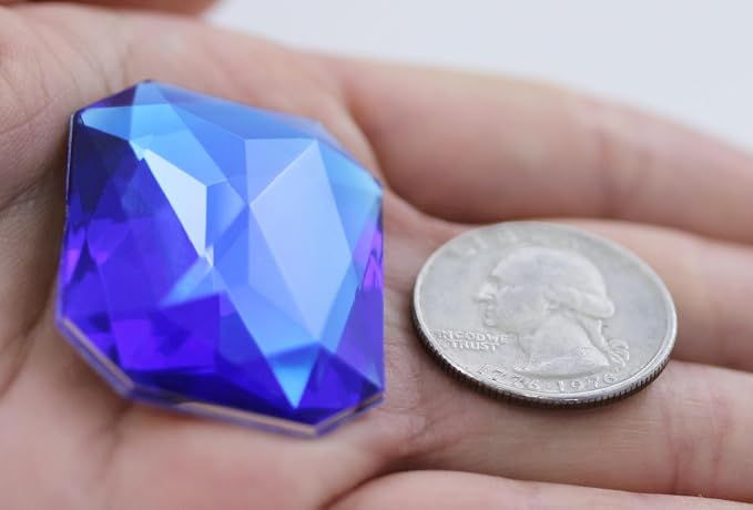 40x30mm Blue Sapphire A09 Large Flat Back Octagon Acrylic Rhinestones Cosplay - Image 3