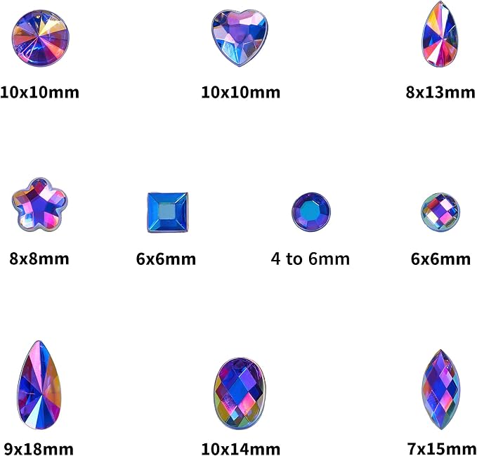 1000 Pcs Crystal AB Colorful Jewels Gems - Image 2