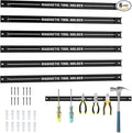 Goplus 6PCS 18" Magnetic Tool Holder, Magnetic Tool Holder Strip, Heavy Duty Magnetic Tool Bar,Space Saving Metal Tool Organizer Rack,Tool Magnet Bar for Workshop Garage, 176LBS Capacity Total
