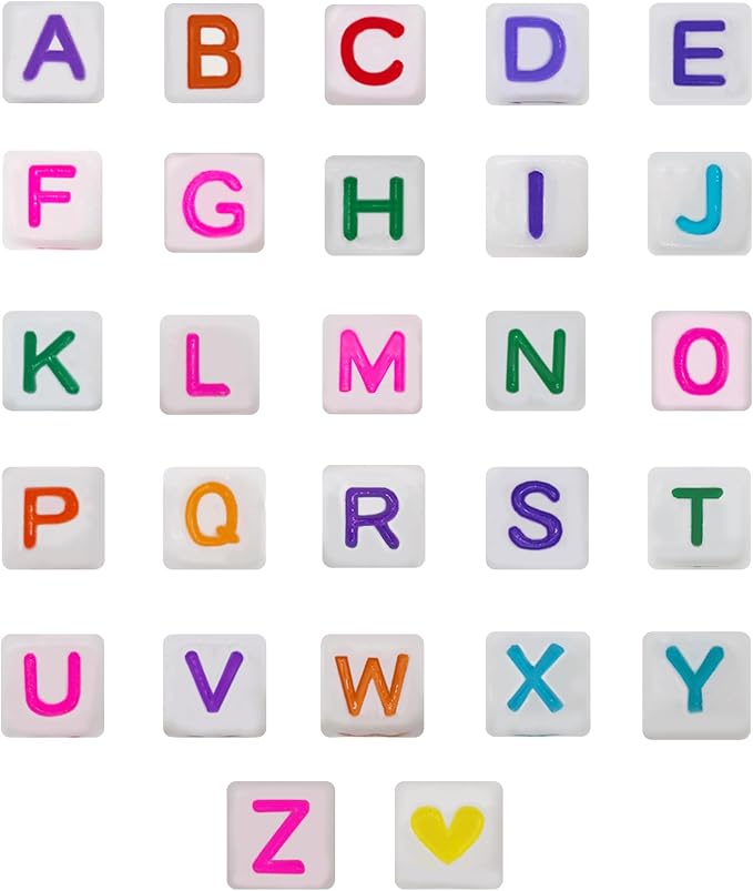 YMSDZHL Alphabet Beads A-Z 1000Pcs Letter Beads, Acrylic 6x6mm Round Letter - Image 3