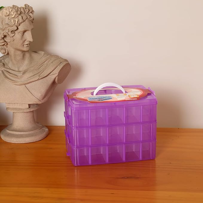 Sooyee 3-Tier Bead Organizer, Stackable Craft Storage Containers - Image 2