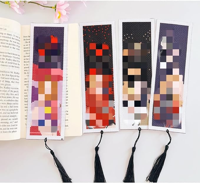 VIGEGU 4 Pack Blind Boxes Cross Stitch Bookmarks - Image 7