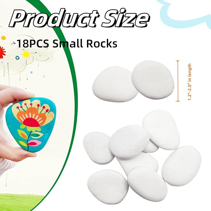 18PCS White Painting Rocks, Small Rocks - Image 2