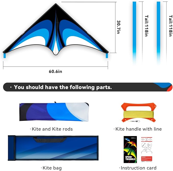 Delta Kite Set for Kids and Adults, Extremely Easy to Launch for Beginners - Image 2