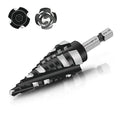 M35 Four Spiral Flute Cobalt Step Drill Bit, 3/16"-7/8" Wear-Resistant TiAlN Coated Four-Flute Step Bit, 1/4" Hex Shank Unibit Step Bit for Metal, Stainless Steel, Aluminum, Wood, Plastic