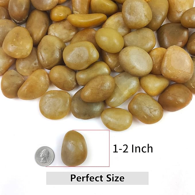 YISZM Rocks for Plant 2lbs, High Polished Decorative Stones Vase Filler Fish - Image 3