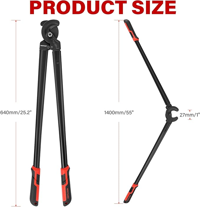 MAXPOWER Cable Cutters, 25-Inch Heavy Duty Cable Cutter for Aluminum, Copper and Communications Cable