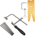 3 in 1 Professional Jeweler's Saw Set Saw Frame 144 Blades Wooden Pin Clamp Wood Metal