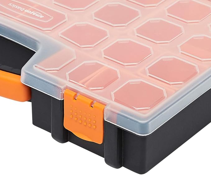 Amazon Basics 19-Removable Compartment Small Parts Organizer, Portable Hardware - Image 4