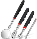 Patelai 4 Pcs Telescoping mechanic Magnet Tool Inspection Mirror Set with 2 lb 20 lb Magnetic Pickup Tool 8lb LED Light Telescoping Magnet Stick Gadget 360 Swivel for Father Day Men Gift Birthday