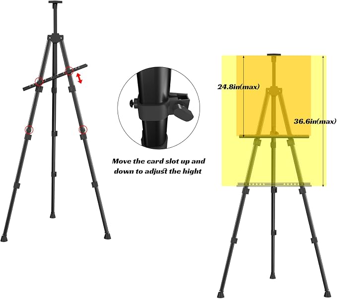 Easels for Painting Canvas, Aredy 66" Art Easel for Drawing, Portable Painting - Image 4