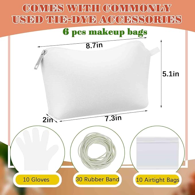 Silkfly 6 Pcs White Cotton Makeup Bags - Image 2