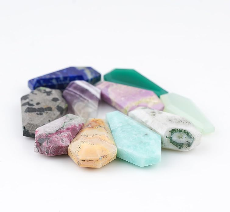 10pcs, Natural Gemstone Cabochon, Wholesale Assorted Flatback Crystals - Image 2