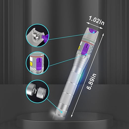 Purple 80KM Visual Fault Locator for Fiber Optic Cables, VFL Supports FC/ST/SC Interfaces, Long-Range Fault Finder, Fiber Light Pen Tester, High-Precision OTDR Mapping Tool for FTTH, Telecom