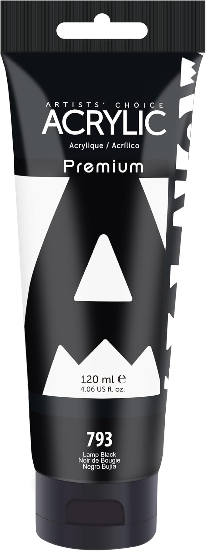 AUREUO Lamp Black Acrylic Paint, 4 Fl Oz / 120ml Single Tube, Rich Pigment Art by AUREUO