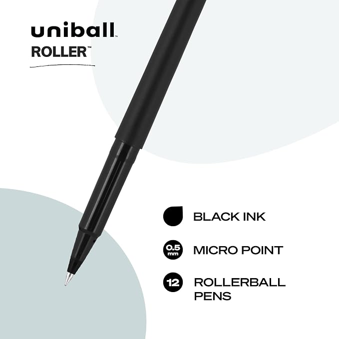 uniball Roller Rollerball Pens, Micro Point - Image 2