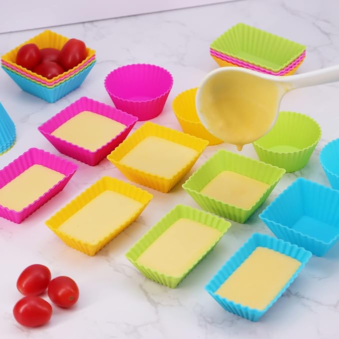 24Pack Silicone Muffin Cups, Reusable Cupcake Liners Molds - Image 2