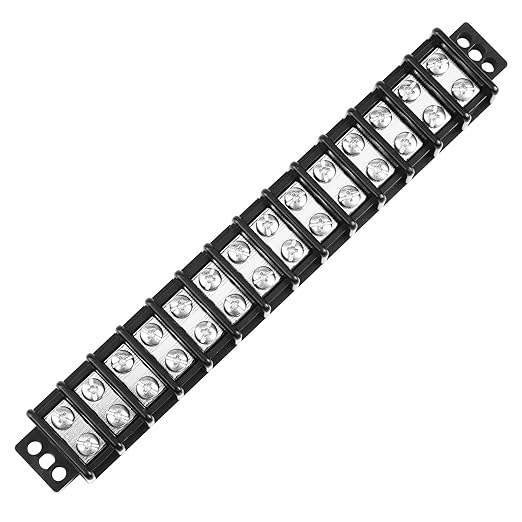 Terminal Blocks Double Row Stainless Steel 10-22 AWG Copper 600V/30A Rated 2-14 Poles Neat Circuit Solution 1 Pack TBD (14 Poles)