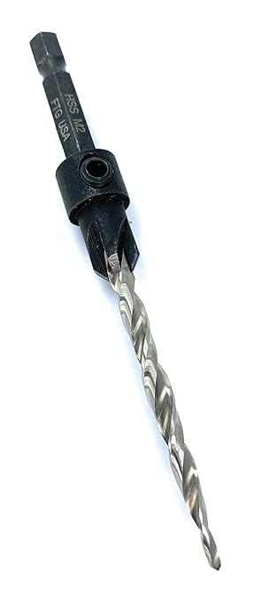 FTG USA Countersink Drill Bit for Wood with Tapered Drill Bit #10 (3/16")