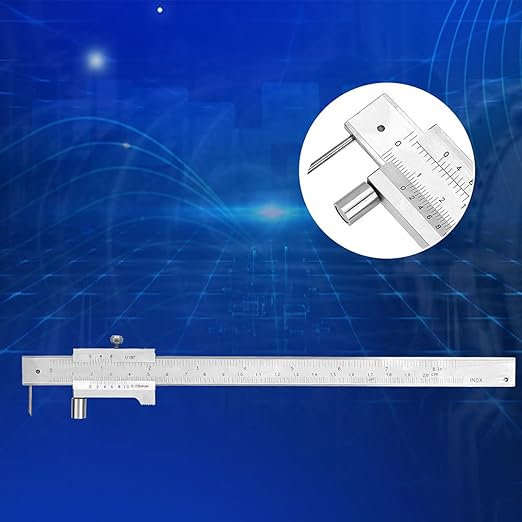 200mm Vernie Scribing Caliper, 8inr Stainless Sheet Metal Scribe Tool, ±0.05mm Accuracy Parallel Cross Caliper Gauges, Metal Marking Tool with PU Leather Bag for Industry Marking