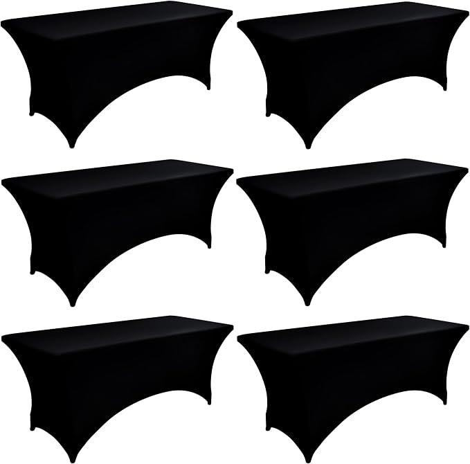 6-Pack 4ft Spandex Black Table Covers by Unknown