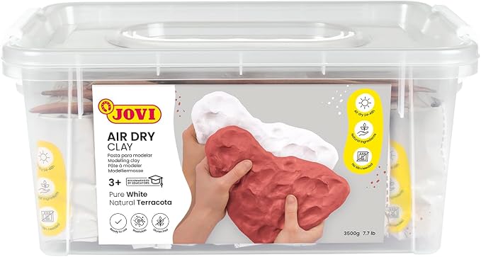 Jovi - Air Dry Clay Set, 5 White and 2 Terracotta 1.1 lb Bars + 20 Tools | - Image 3