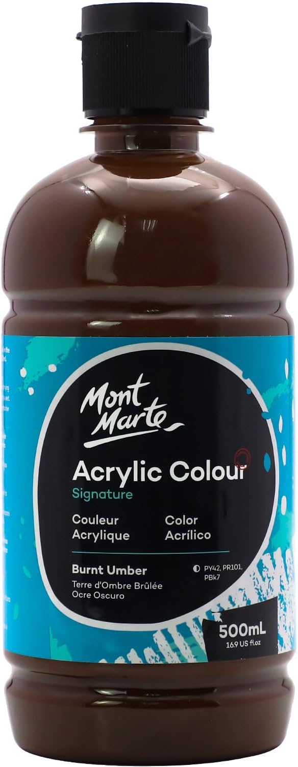 Mont Marte Signature Burnt Umber Acrylic Paint, Semi-Matte Finish, Suitable by MontMarte
