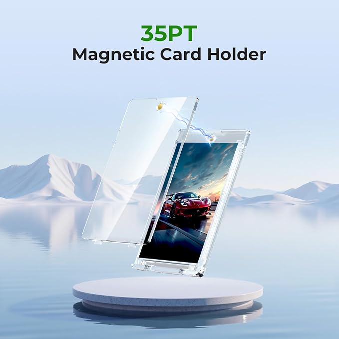 Skyhill 102ct Magnetic Card Holders, 35pt Acrylic One Touch Card Holder - Image 3