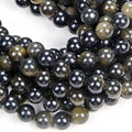 Zenkeeper 116 Pcs Gold Sheen Obsidian Beads by Zenkeeper