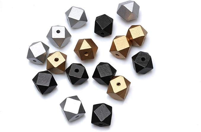 20mm Geometric Wood Beads - Image 5