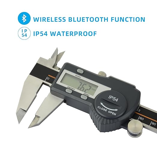 AICEY Digital Caliper Measuring Tool, IP54 Waterproof Stainless Steel Electronic Caliper with Large LCD Display Digital Micrometer, Available in, 8in/200mm,（ACE-KC20