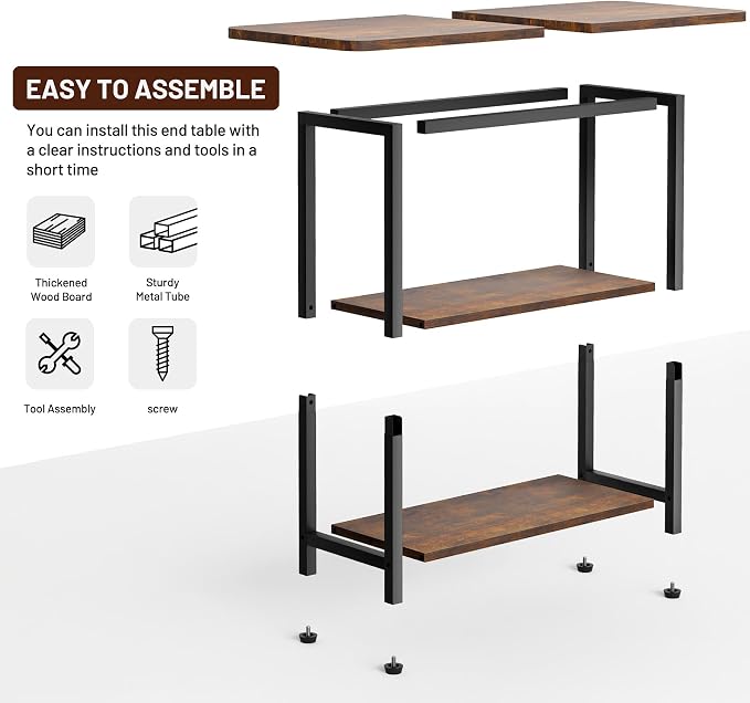 SLEEPING LAMB Side Table for Living Room, 3-Tier End Table for Small Space - Image 6
