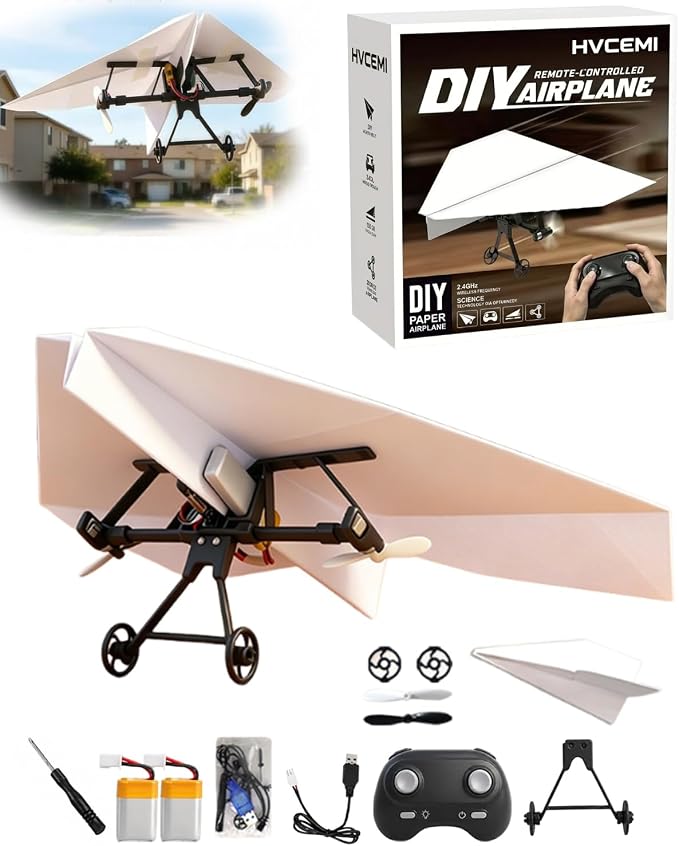 Rc Paper Airplane Motor Kit DIY Model Airplanes Launcher Construction Set by Hvcemi