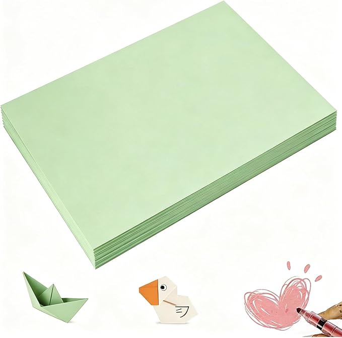 100 Sheets Large Green Craft Paper by Shinok