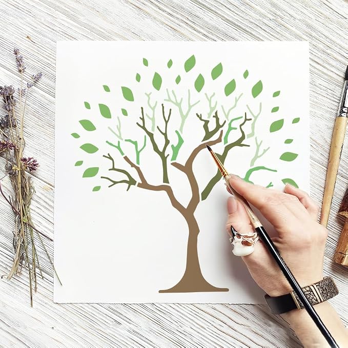 FINGERINSPIRE 4Pcs Tree Branches Painting Stencil - Image 4