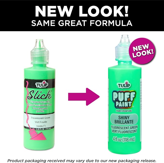 Tulip 41412 Dimensional Fabric Paint 4oz Slick Neon Green - Image 6
