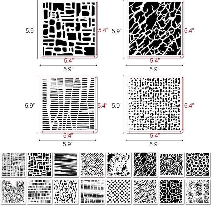 16 Pcs Layering Stencils for Painting, Mix Media Spray Paint Templates - Image 2