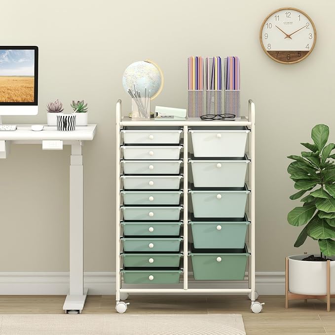 Giantex 15 Drawers Rolling Cart, Classroom Organizers, Storage Cart - Image 6
