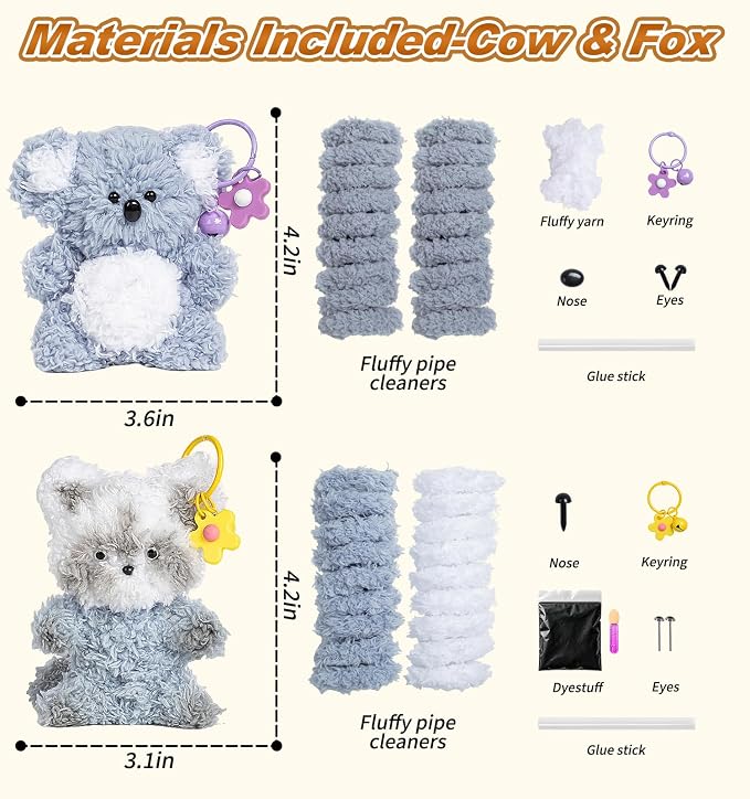 Fluffy Pipe Cleaner Craft Kits, - Image 3