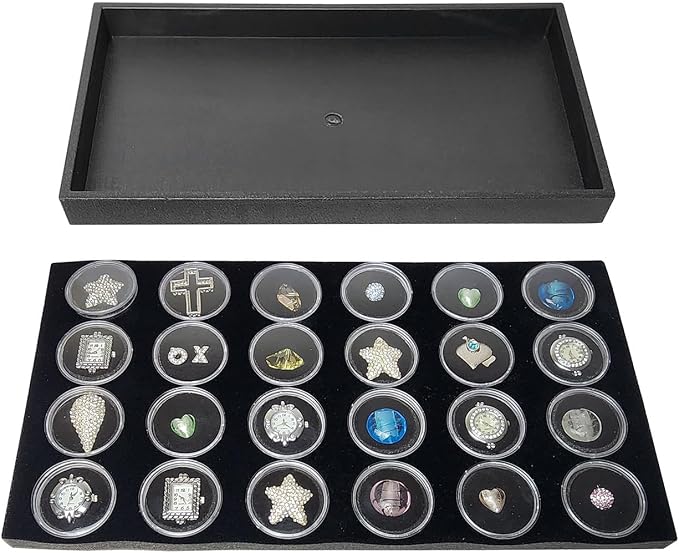 Ikee Design 24 Gem Showcase Stackable Jewelry Display Tray - Image 5